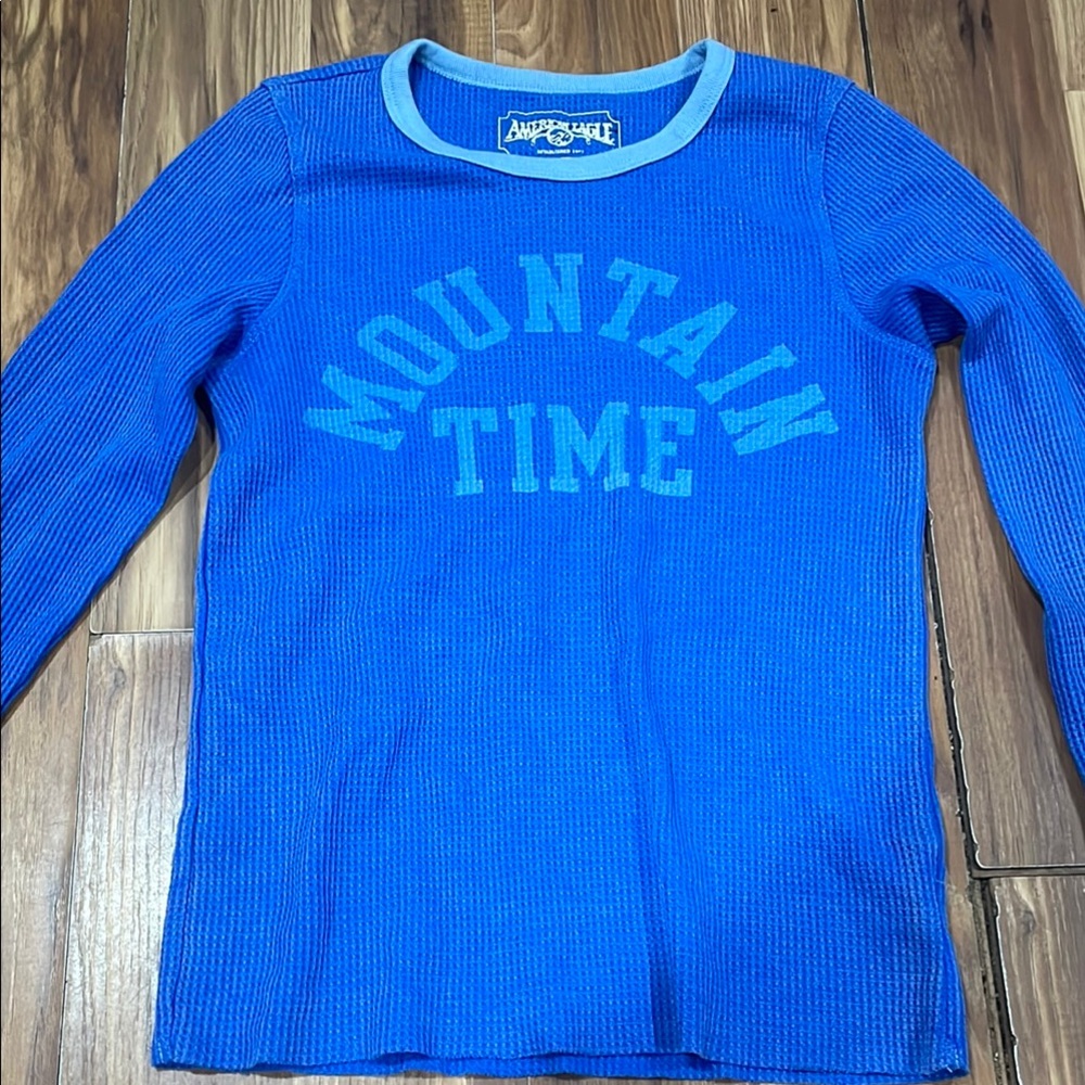 American Eagle Outfitters Kids Blue Long Sleeve Shirt